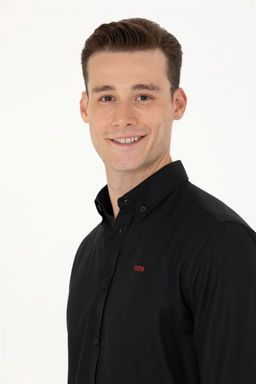 U. S. Polo Assn Мужская черная базовая рубашка с длинным рукавом - U.s. polo assn фото 2