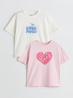 Bisiklet Yaka K?z ?ocuk Ti??rt 2li