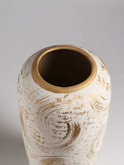 Ваза «Сэнс», 28.5×13 см, керамика, бело-золотая