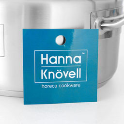 Кастрюля Hanna Knövell, 3 л, d=20 см, h=9.5 см, толщина стенки 0.6 мм, с крышкой, капсульное дно, индукция, нержавеющая сталь, хромированная