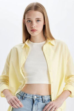 Oversize Vual Uzun Kollu Gomlek