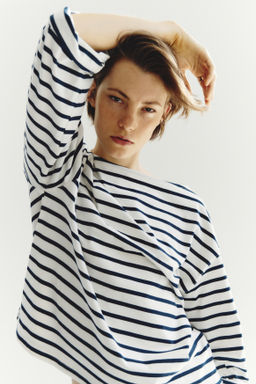 Top de manga larga con escote barco - H&m фото 6