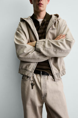 CAZADORA DENIM CAPUCHA BORDADOS / Crudo / Marr?n - Zara фото 6