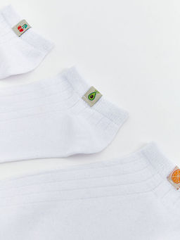 Bask?l? Kad?n Patik ?orap 3l?