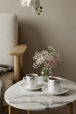 Trendyolmilla Home 2li Porselen Fiyonk/Kurdele Bask?l? Kahve Fincan? TPHSS25KFC00005 фото 8