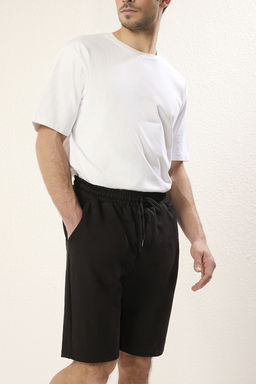 Basic Siyah Oversize/Genis Kesim Lastik Belli Bagc?kl? Sort TMNSS22SR0257