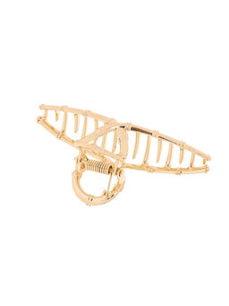 Крабик для волос «Валери», бамбуковая петелька, 7.5 см, золото