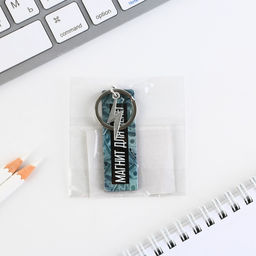 Цена за 2 шт. Брелок для ключей акриловый, пластина «Магнит для денег», 8 х 2 см