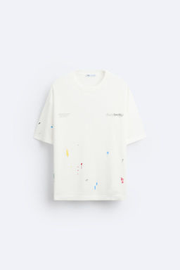 PAINT SPLATTER T-SHIRT WITH SLOGANS - Zara фото 14