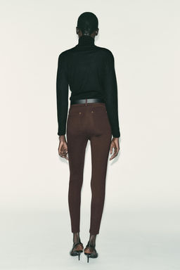 MID-WAIST BELTED JEGGINGS - Zara фото 5