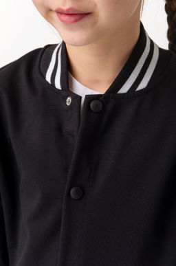 Детский бомбер из футера двухнитки с застежками на кнопках Happyfox