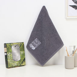 Полотенце махровое Этель. Настоящий герой, 35?505 см, хлопок 100%, серое