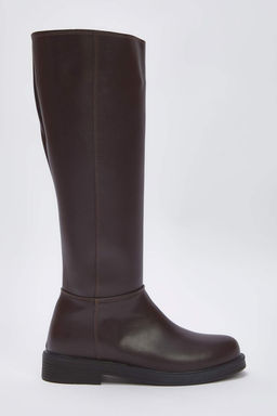 Trendyolmilla Shoes Siyah Fermuarl? K?sa Duz Topuklu Kad?n Cizme TAKAW25CZ00000 фото 3