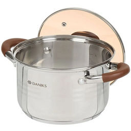 Кастрюля нержавеющая сталь 3л крышка стекло Веллингтон GS-01415-18CA серебр /DANIKS/  фото 8