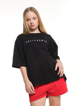 Футболка оверсайз с принтом 22-7453 белый - Mini maxi фото 16