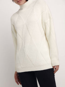 CONTE Удлиненный фактурный джемпер с геометрическим рисунком LDK 225 - Conte elegant фото 2