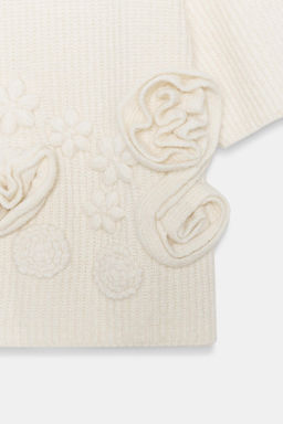 KNITTED TEXTURED FLORAL JUMPER - Zara фото 8