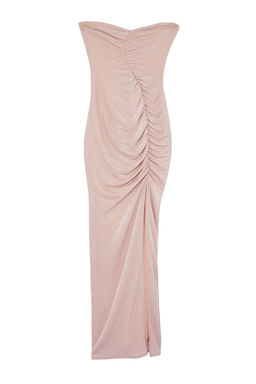 Pudra Par?lt?l? Vucuda Oturan Drapeli Orme Uzun Abiye Elbise TPRSS24AE00128 - Trendyolmilla фото 6