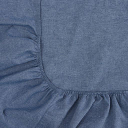 Простыня на резинке евро SL Home Деним, 200200+30 см, синяя, жатый хлопок - Sima-land home фото 6