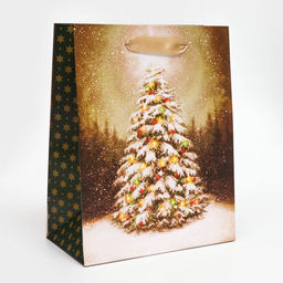 Цена за 2 шт. Пакет подарочный новогодний ламинированный Ёлочка в лесу,18?23?10 см
