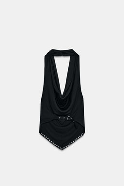 STUDDED HALTER TOP - Zara фото 6
