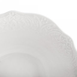 "Русь" Салатник фарфоровый 580мл, д15,7х7,3см, белый, рельефный декор, волнистый край (Китай)