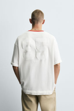 T-SHIRT WITH CONTRAST NECK - Zara фото 3