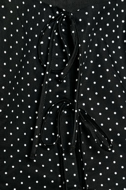 CAMISA POPEL?N ABERTURA LAZADAS LUNARES / Negro / Blanco - Zara фото 7