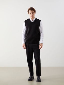 Standart Kal?p V Yaka Erkek Triko S?veter