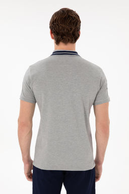 Erkek Slim Fit Polo Yaka Gri Melanj Basic Ti__rt Sepette S_rpriz _ndirim - U.s. polo assn фото 5