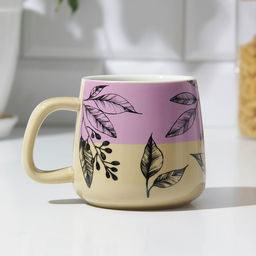 Кружка керамическая Листья, 350 мл