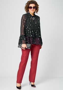 Блуза EVA GRANT 7221 принт горох
