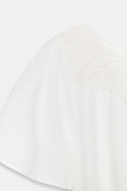 VESTIDO LINO CROCHET ZW COLLECTION / Beige claro - Zara фото 7