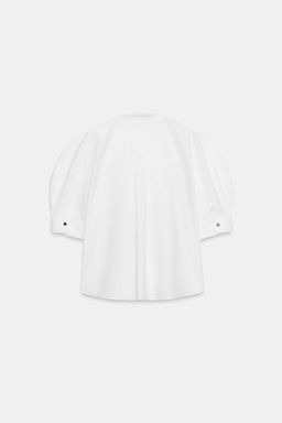 CAMISA POPEL?N BOTONES ZW COLLECTION / Blanco - Zara фото 5