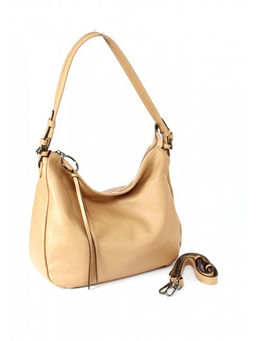 Сумка женская натуральная кожа GU 2066-2022, 1отд+карм/пер, плечевой ремень, бежевый SALE 265740