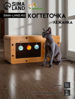 Когтеточка-лежанка Пижон из гофрокартона с кошачьей мятой Грибочек, 482424 см