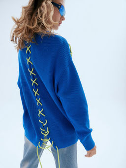 Пуловер женский ZZ-01005 l.blue/yellow