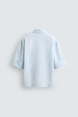 CAMISA POLO BOXY FIT TEXTURA / Celeste - Zara фото 8