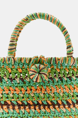MINI BOLSO CESTO TRENZADO RAYAS / Multicolor - Zara фото 3