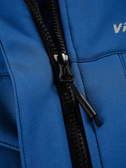 Ветровка спортивная женская с капюшоном softshell синего цвета 9566S
