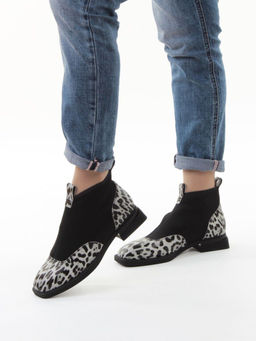 01-B44B-81H WHITE/LEOPARD Ботинки демисезонные женские (натуральная кожа, текстиль, байка) - Фабричный китай фото 19