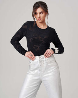 Лонгслив из текстурного трикотажа с вытравкой узора - Sahar art lab фото 9