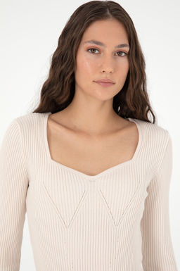 Женский кремовый свитер Неожиданная скидка в корзине - U.s. polo assn фото 2