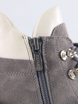 Ботинки 261.uno9gr.Серый замок замша+бежевый/байка