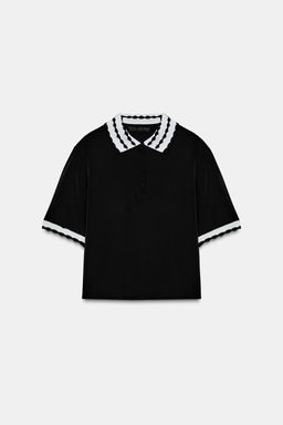 TOP POLO COMBINADO / Negro