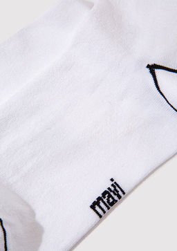 Beyaz Soket Corap - Mavi фото 2