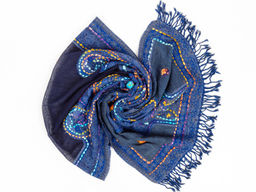 Палантин с вышивкой (шерсть 100%) № Тк903/157