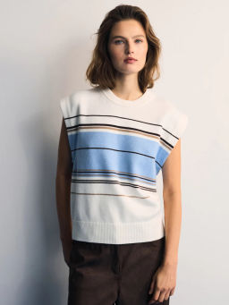 Вязаный жилет в полоску / Zarina  фото 3