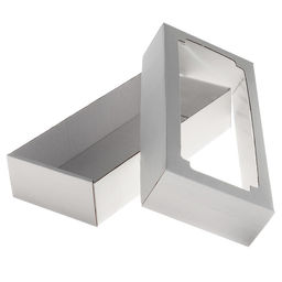 Цена за 5 шт. Коробка сборная без печати крышка-дно белая с окном 24 х 11 х 4,5 см - Simaland фото 2