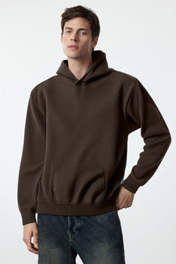 TRENDYOL MAN Indigo Oversize/Genis Kesim Ici Polarl? Kapusonlu Sweatshirt TMNAW25SW00115 - Trendyolmilla фото 8